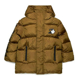 Dsquared2 Kids Giubbino Trapuntato Marrone con Logo Leaf per Bambini
