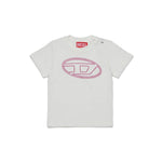 Diesel Kids T-shirt Bianca con Oval D per Neonate