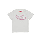 Diesel Kids T-shirt Bianca con Oval D per Neonate