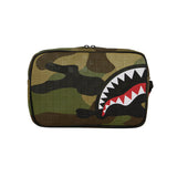 Sprayground Kids Astuccio Verde Motivo Militare con Logo Shark per Bambini