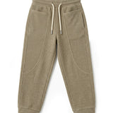 Yes London Kids Pantalone Tuta Beige con Patch sul Retro per Bambini