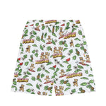 Moschino Kids Short Bianco con Fantasia Hawaii All-Over per Bambini