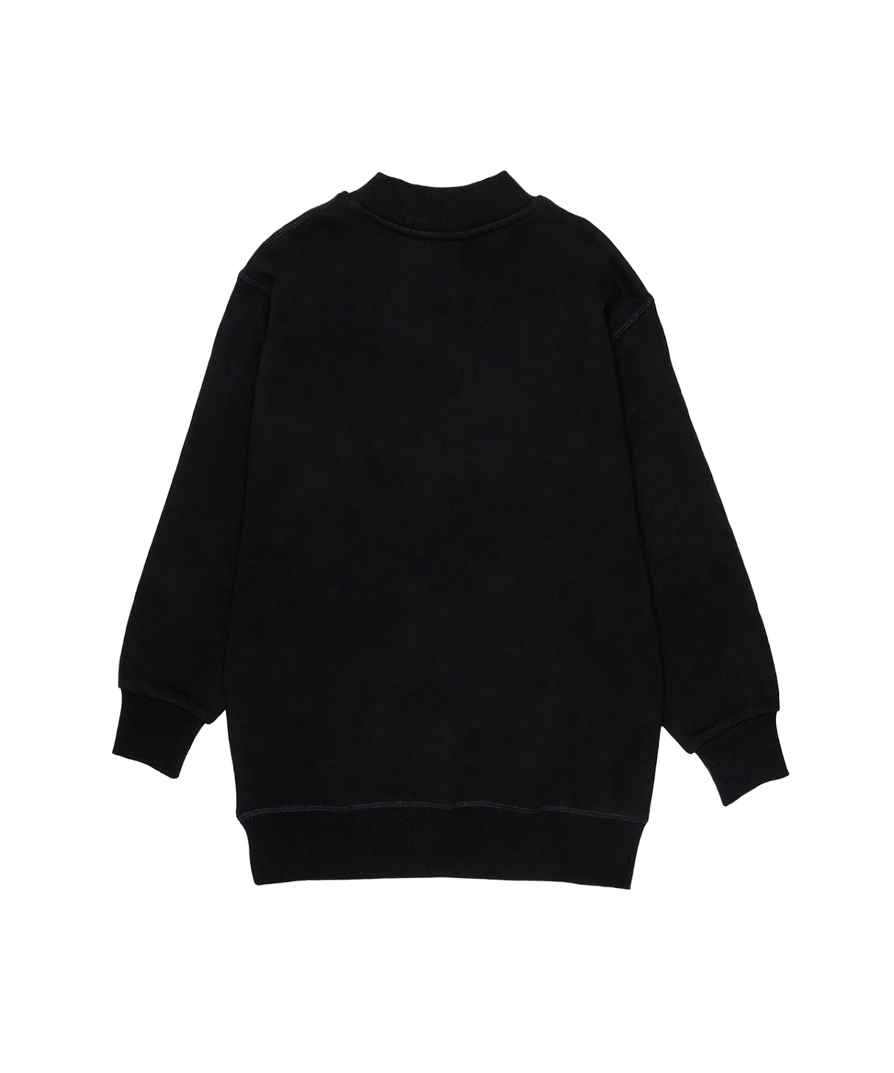 Diesel Kids Felpone Oversize Girocollo Nero con Oval D AR per Bambine