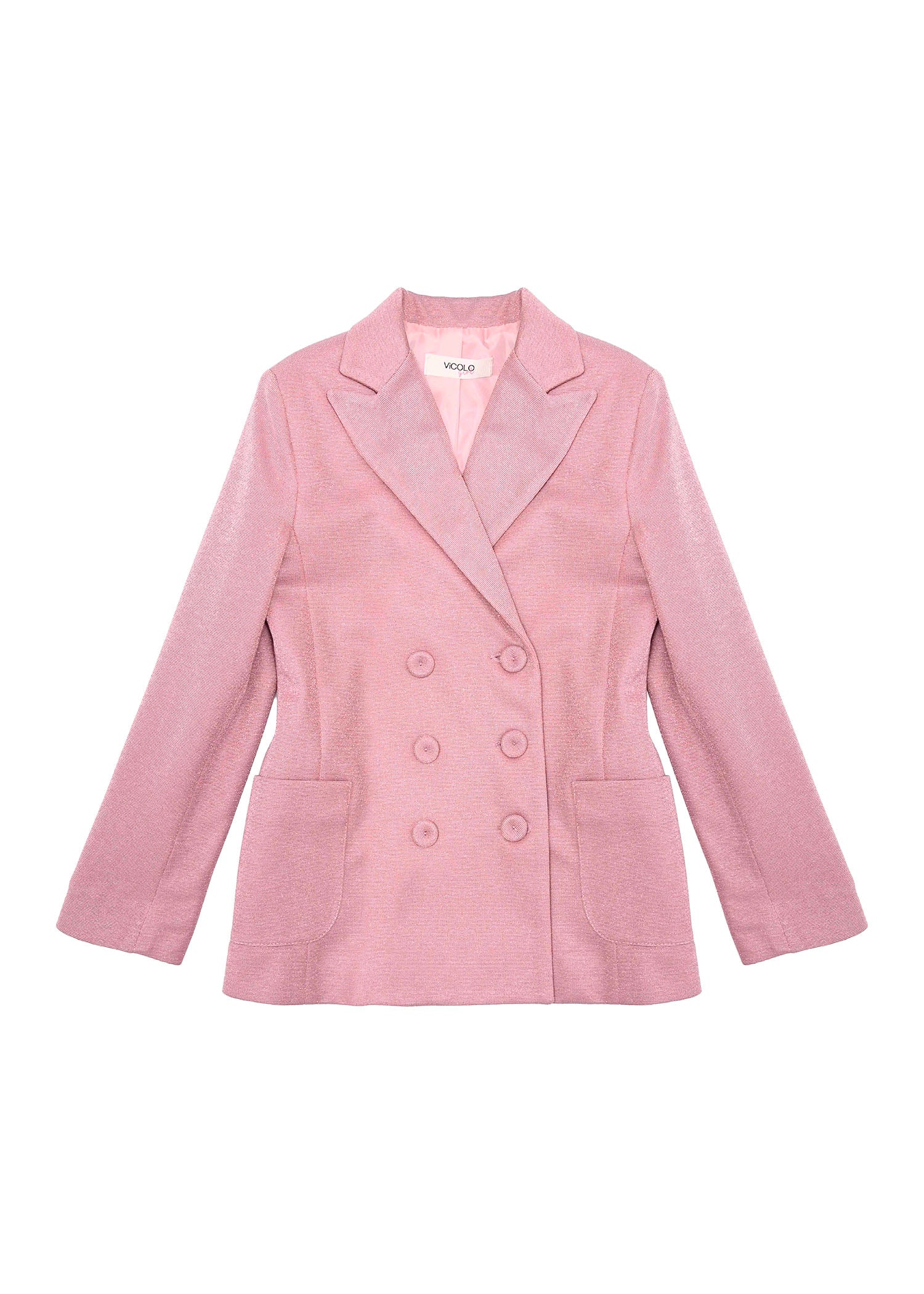 Vicolo Kids Giacca Blazer Doppiopetto Rosa per Bambine