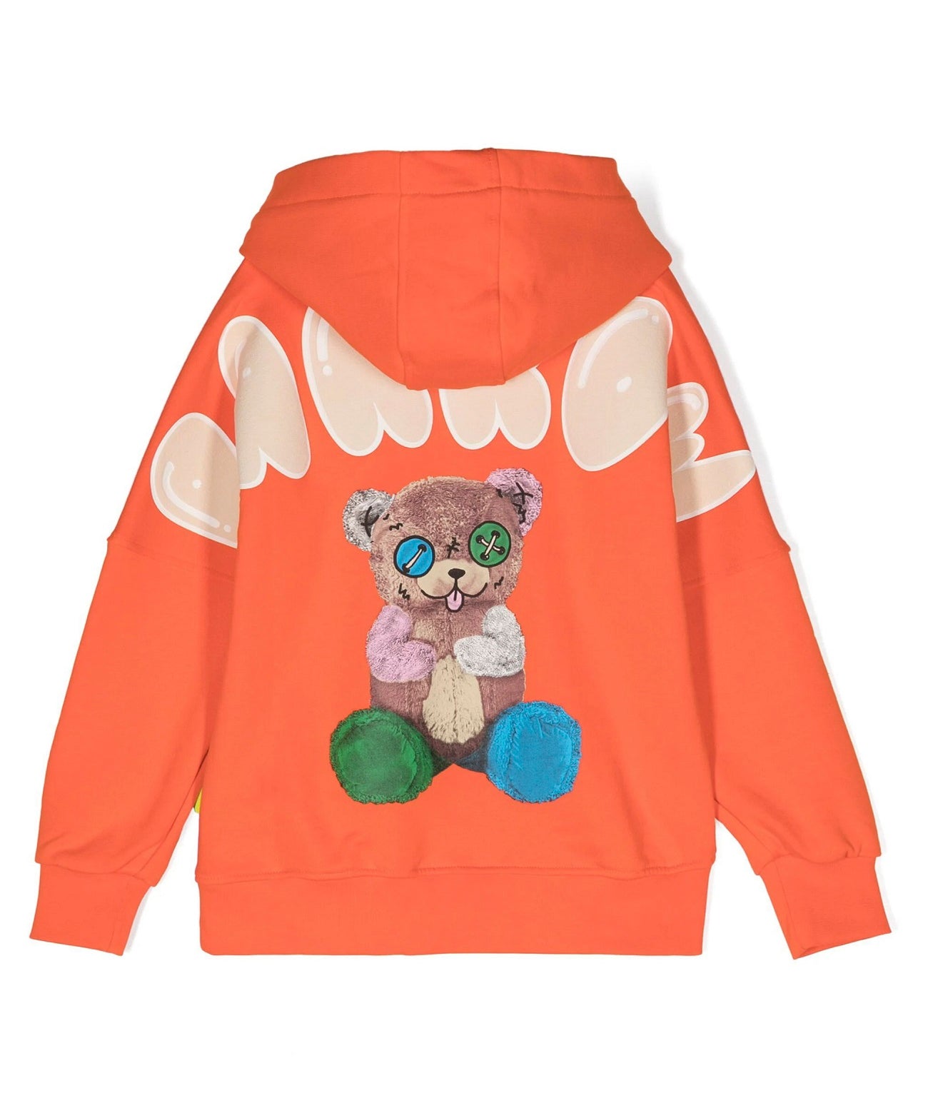 Barrow Kids Felpa con Cappuccio Arancione con Stampa Logo e Pupazzo retro