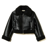 Twinset Kids Giubbino Nero con Faux Fur per Bambine