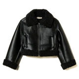 Twinset Kids Giubbino Nero con Faux Fur per Bambine