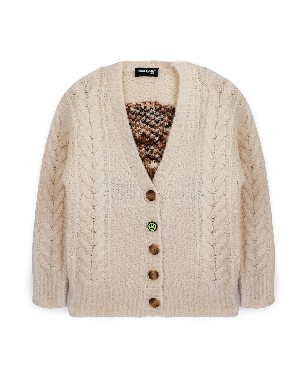 Barrow Kids Cardigan Crema con Bottoni e Orso Teddy Retro Unisex per Bambini