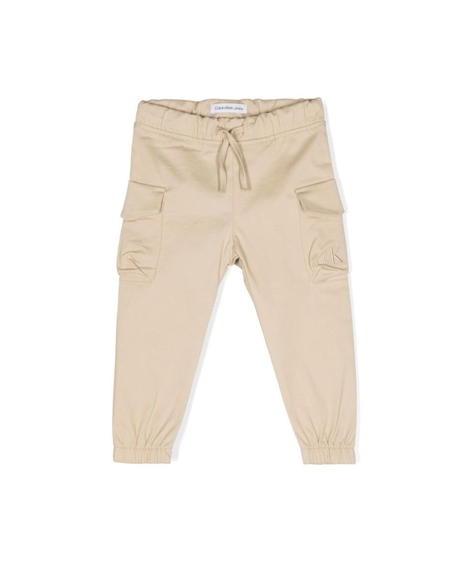 Calvin Klein Kids Pantaloni Beige Stile Cargo per Neonati