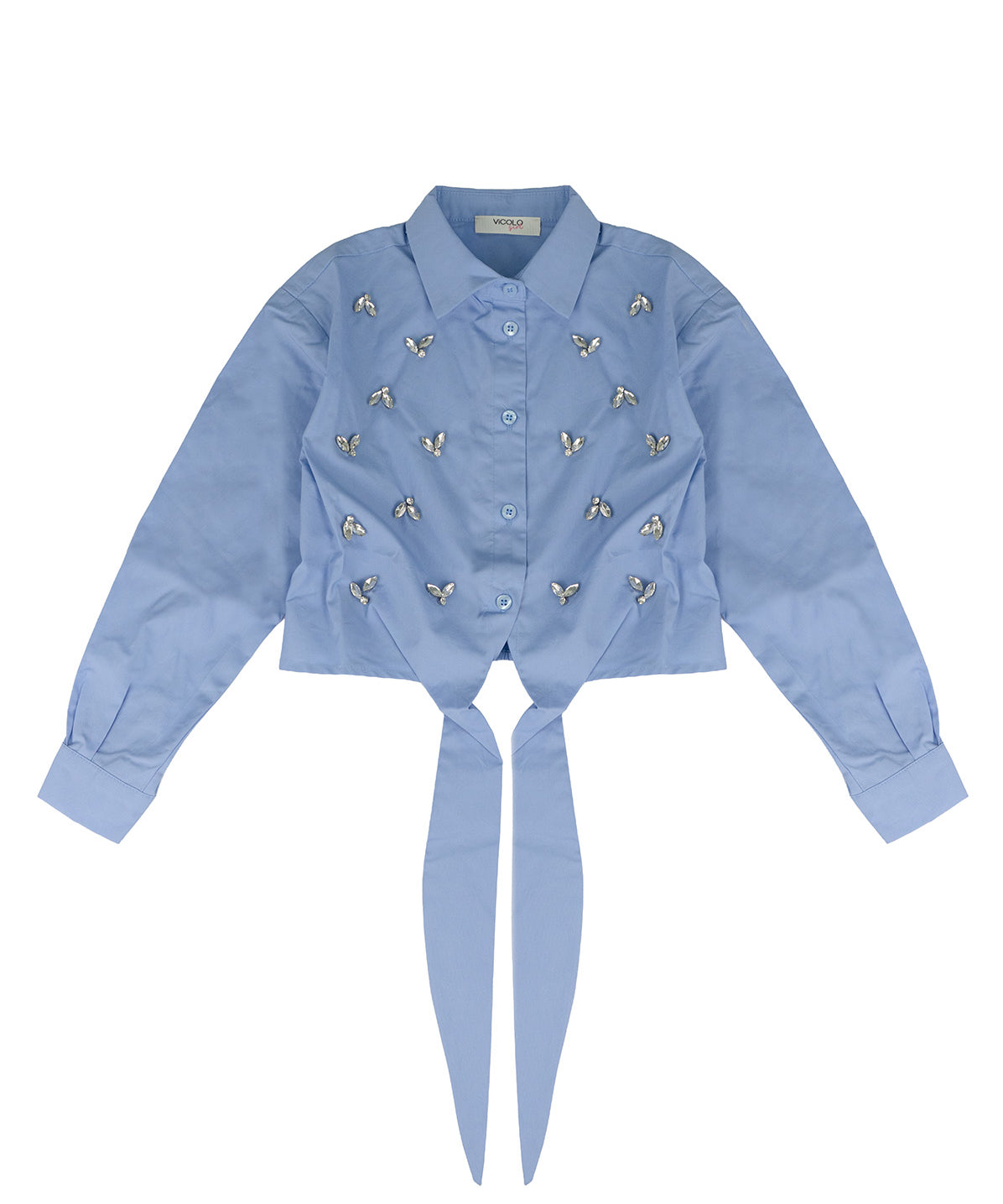 Vicolo Kids Camicia Celeste con Applicazioni per Bambine
