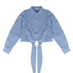 Vicolo Kids Camicia Celeste con Applicazioni per Bambine
