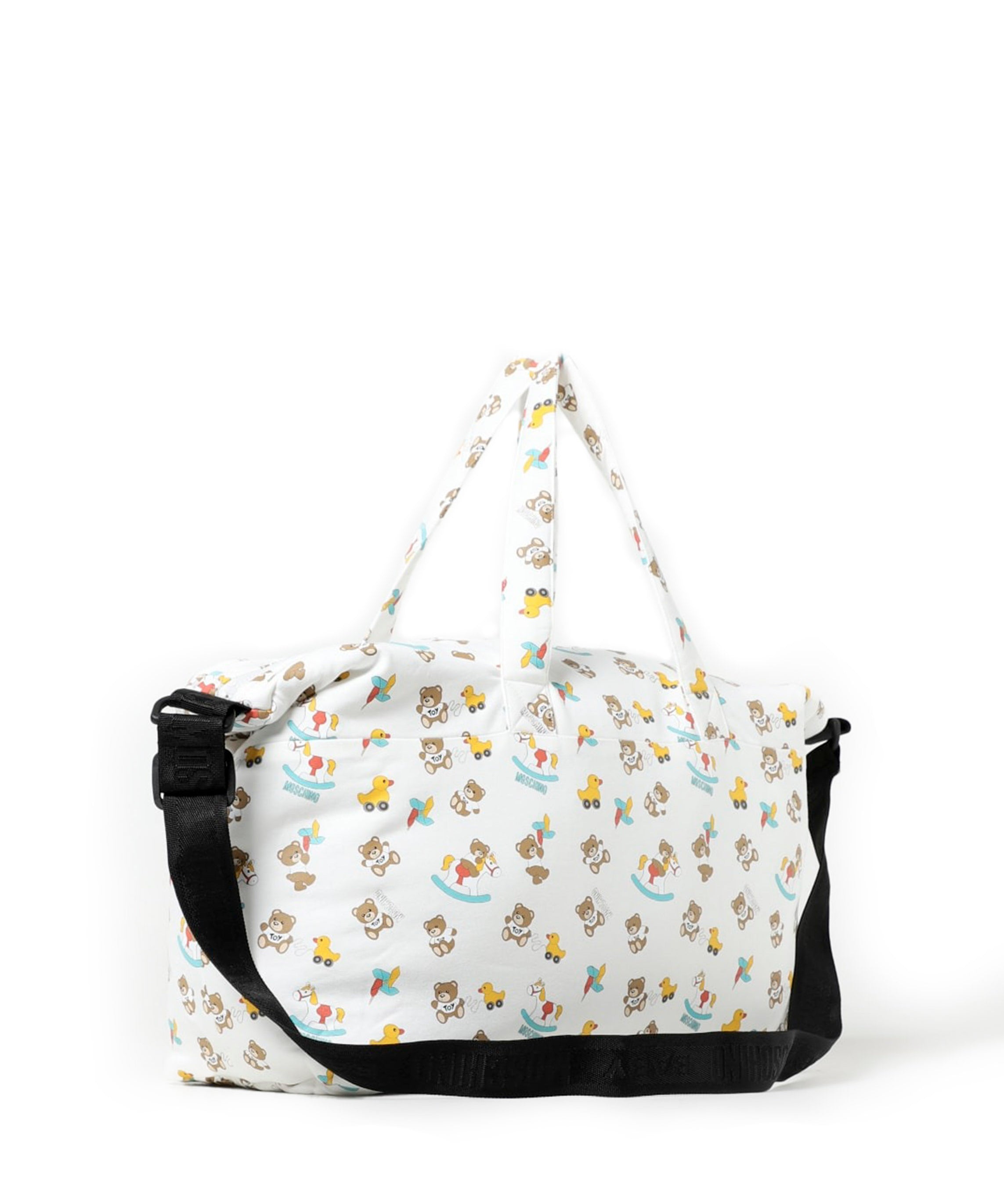Moschino Kids Borsa Mamma con Fasciatoio Panna con Fantasia