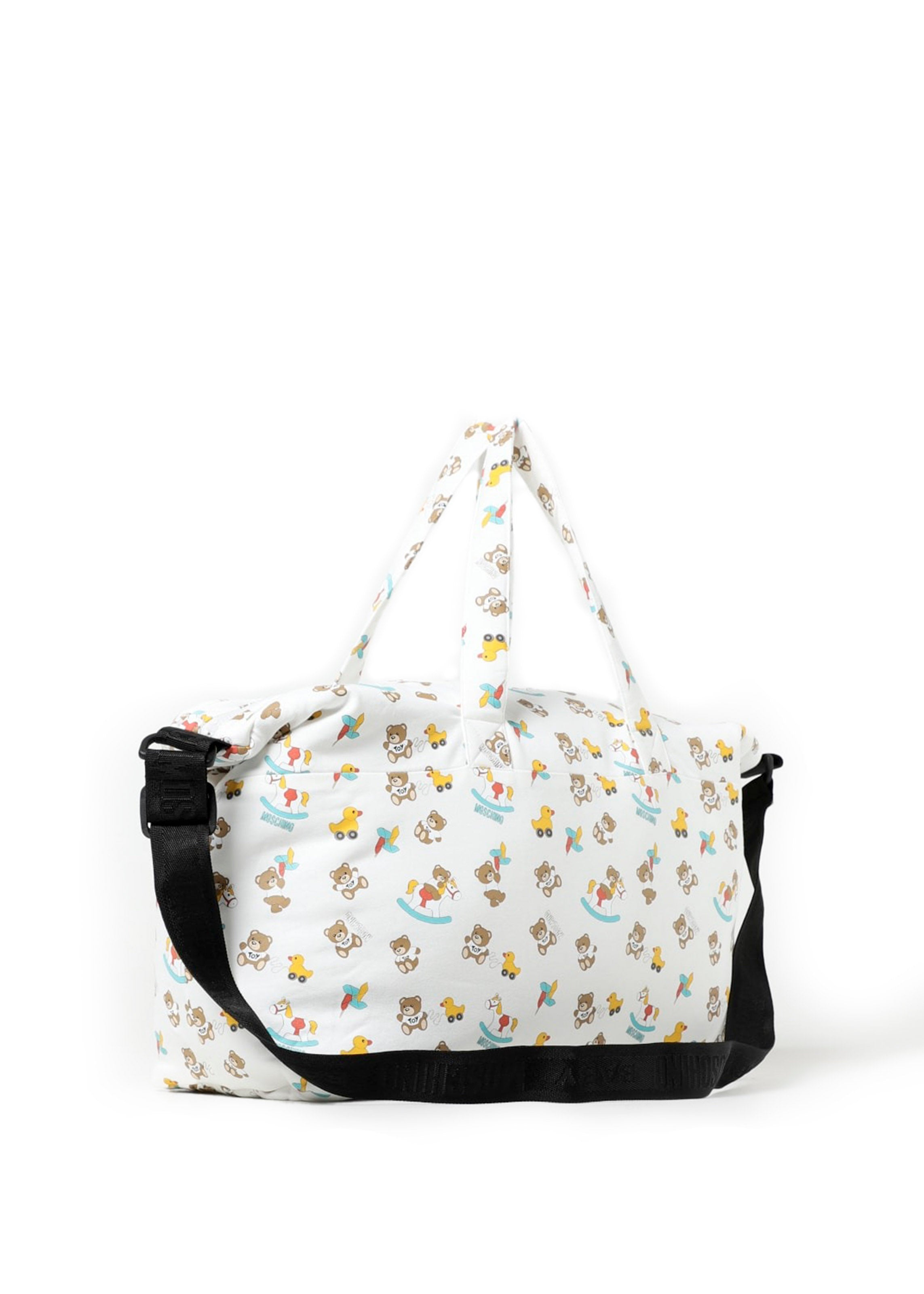 Moschino Kids Borsa Mamma con Fasciatoio Panna con Fantasia