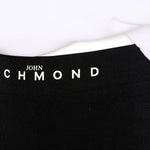 John Richmond Kids Tuta con Felpa Bianca con Cappuccio e Leggings Neri con Logo per Bambine