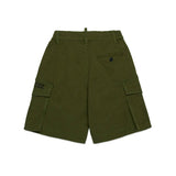 Dsquared2 Kids Military Green Bermuda Shorts with Pockets for Children