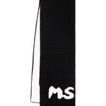 MSGM Kids Sciarpa Nera/Bianca con Intarso Logo per Bambine