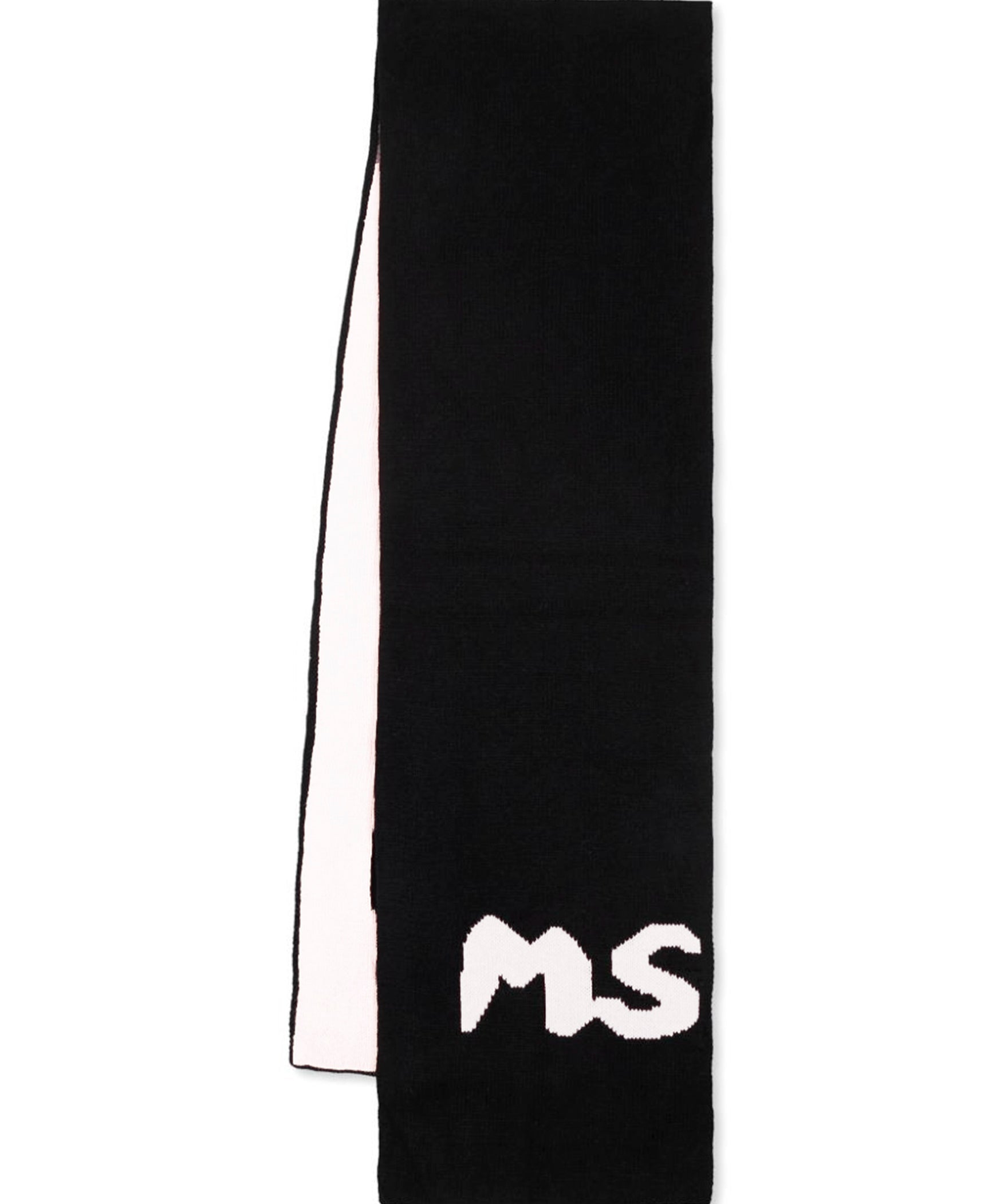 MSGM Kids Sciarpa Nera/Bianca con Intarso Logo per Bambine