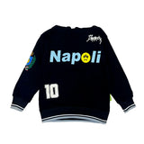 Barrow Kids Felpa Nera con Cappucio e Stampa 'Napoli' Unisex per Bambini