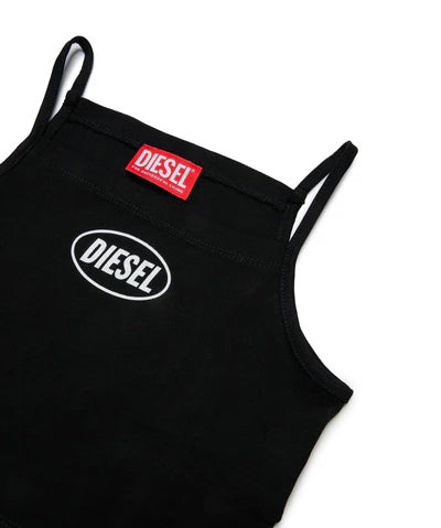 Diesel Kids Top Nero con Logo per Bambine