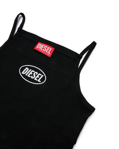 Diesel Kids Top Nero con Logo per Bambine