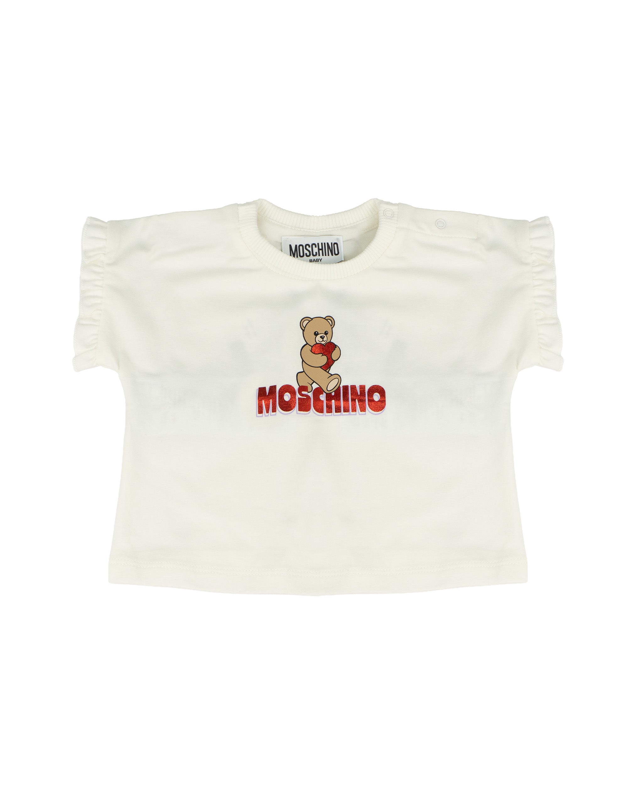 Moschino Kids T-Shirt con Teddy Bear Bianco per Neonate