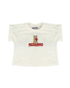 Moschino Kids T-Shirt con Teddy Bear Bianco per Neonate