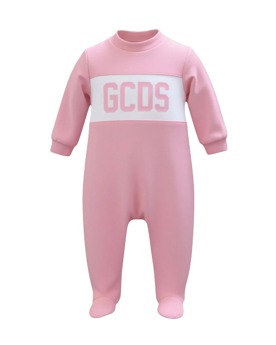 Gcds Kids Tutina Rosa con Banda Logata Panna per Neonate