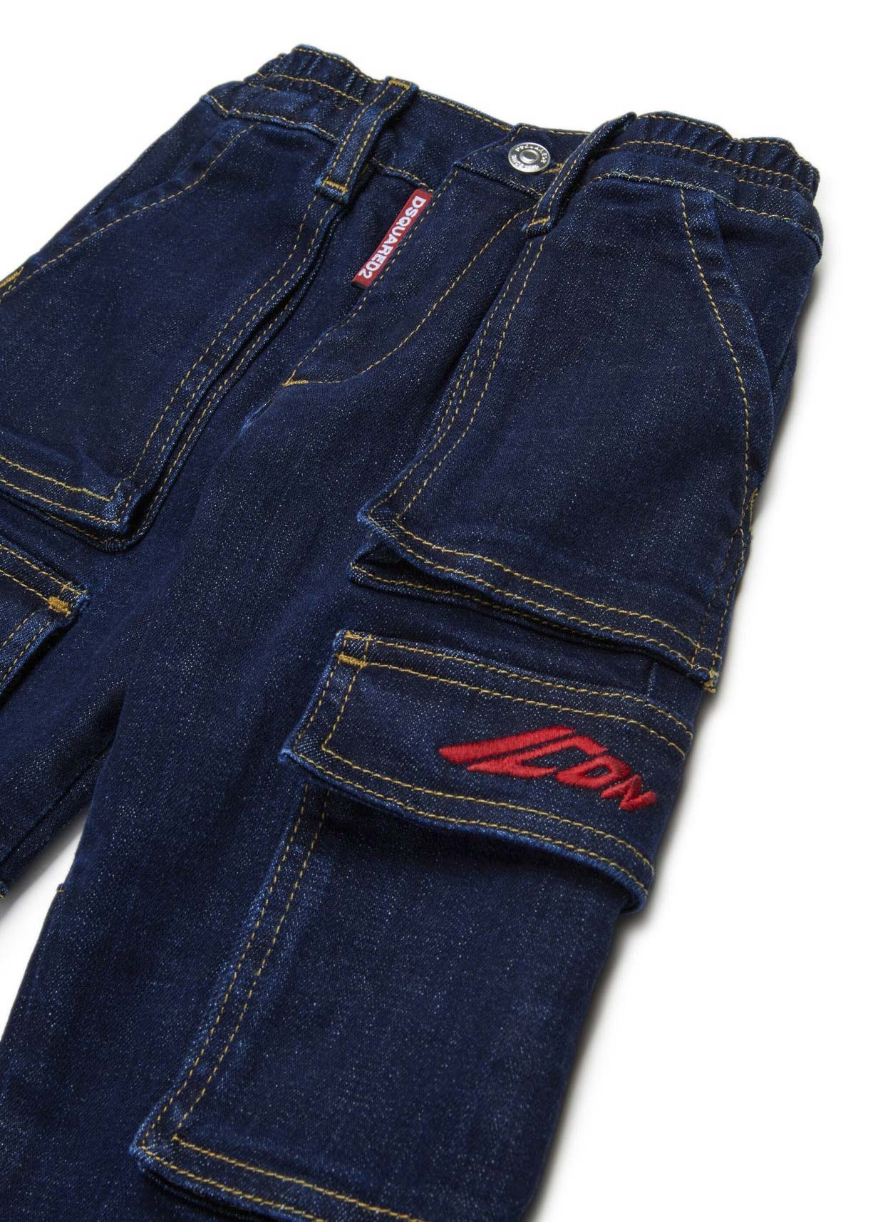Dsquared Kids Pantaloni Denim Cargo ICON per Neonati