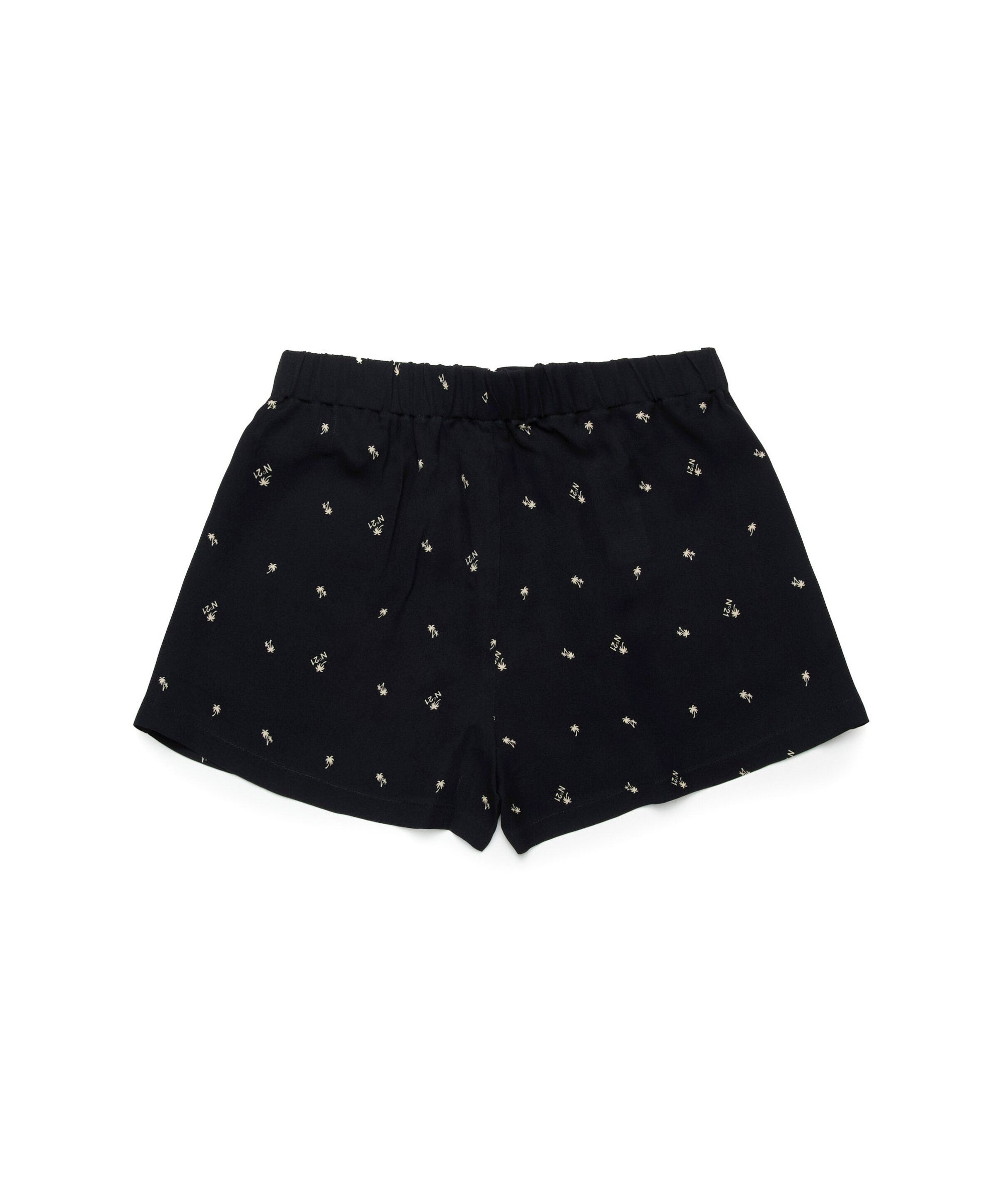 N°21 Kids Shorts Neri All over Palms per Bambine