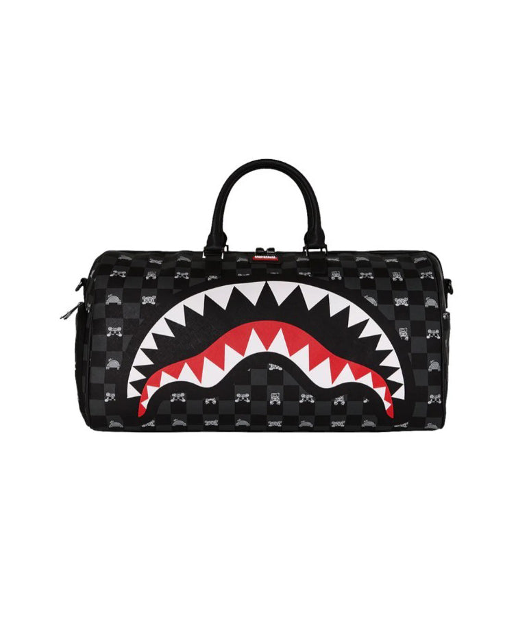 Sprayground Kids Borsone Nero Fantasia Multicolor con Logo Unisex