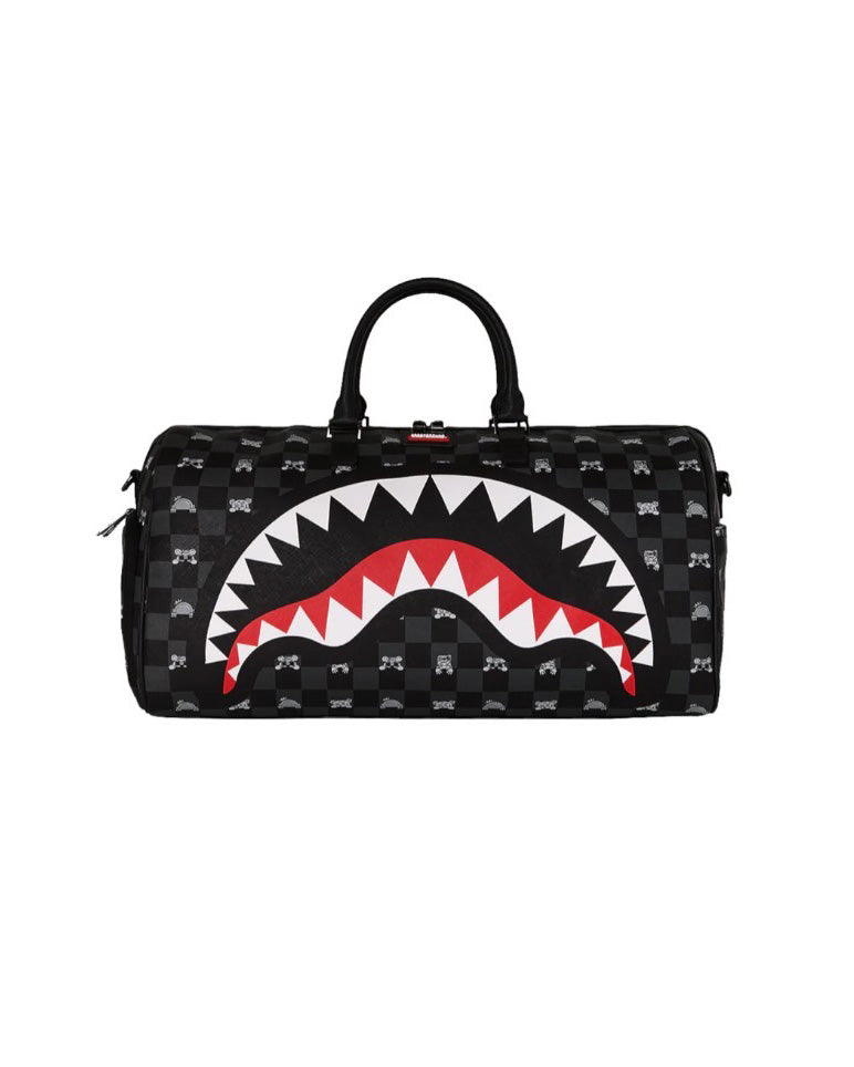 Sprayground Kids Borsone Nero Fantasia Multicolor con Logo Unisex
