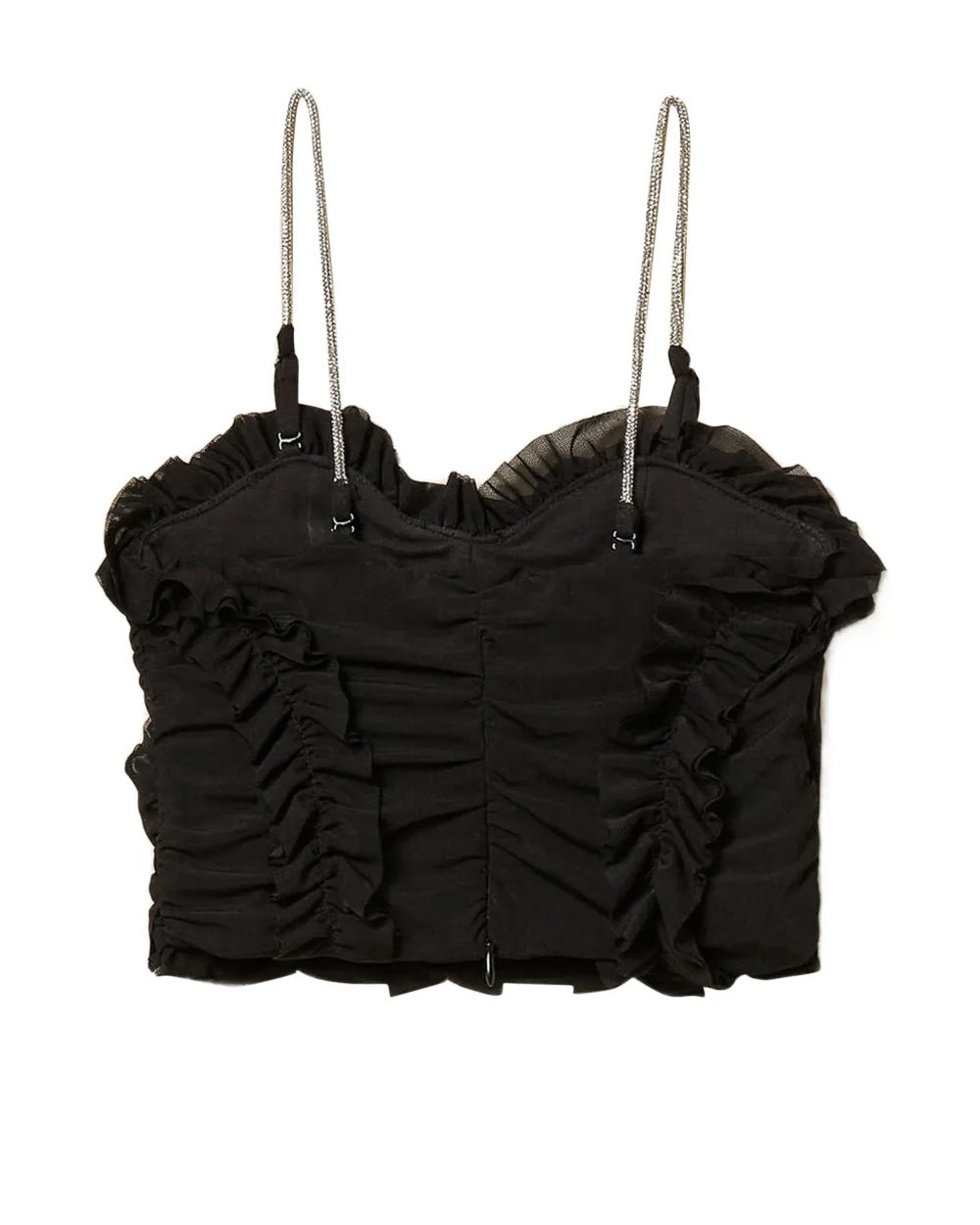 Twinset Kids Top Nero con Tulle per Bambine