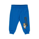 Moschino Kids Pantaloni in Tuta Bluette con Teddy Bear per Neonati 