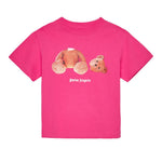 Palm Angels Kids T-Shirt Rosa con Logo Teddy per Bambine