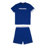 Dsquared2 Kids Completo Maglia/short di Tuta con Dettaglio a Contrasto Logo per Bambini