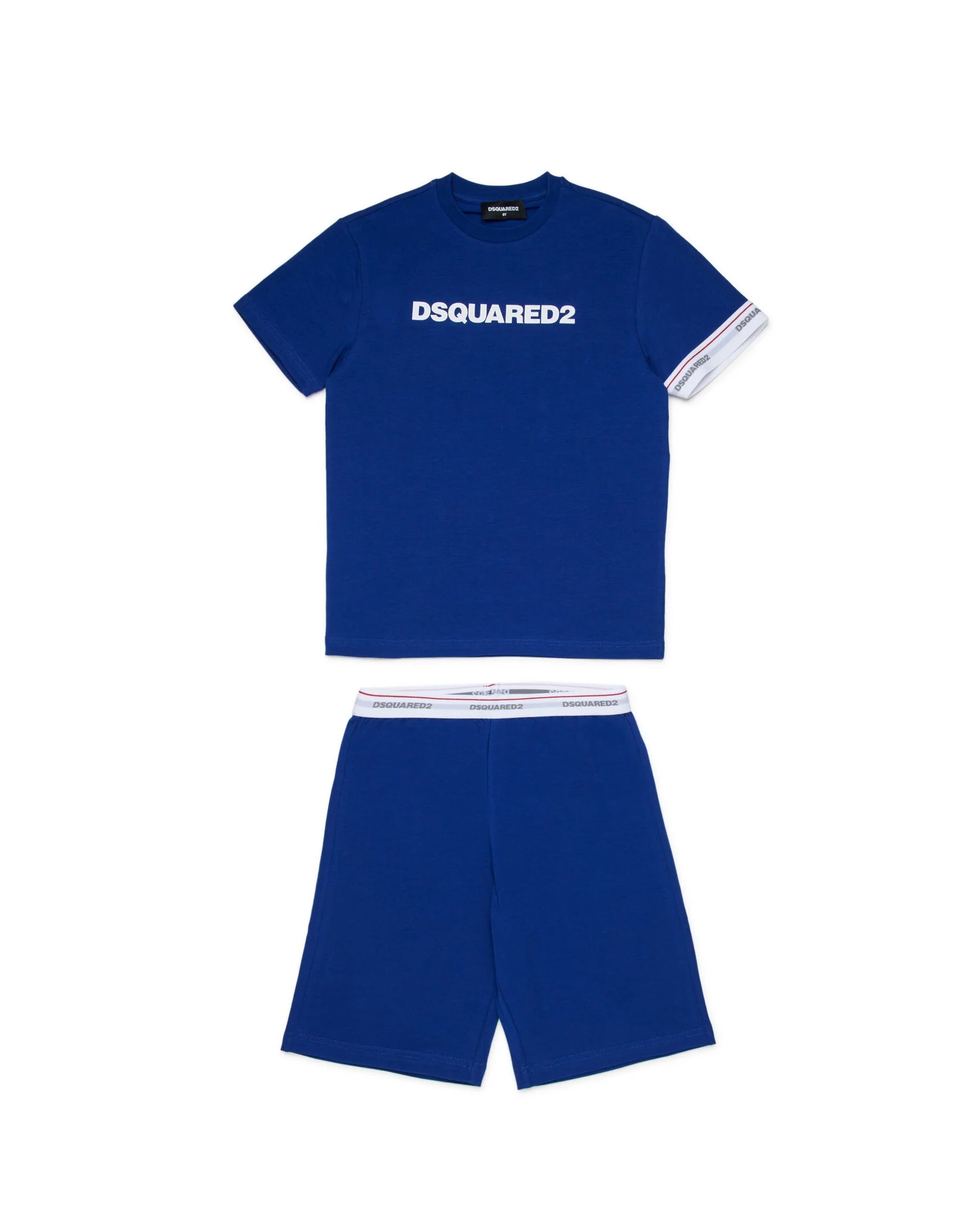 Dsquared2 Kids Completo Maglia/short di Tuta con Dettaglio a Contrasto Logo per Bambini