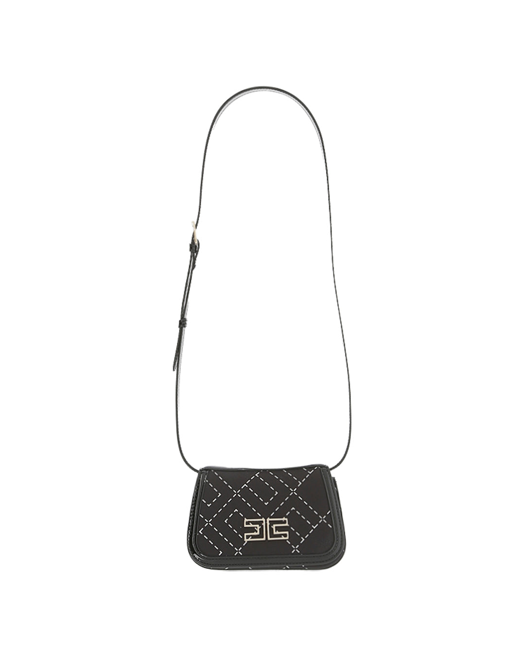 Elisabetta Franchi La Mia Bambina Borsa a Tracolla Nero con Logo Geometrica per Bambine