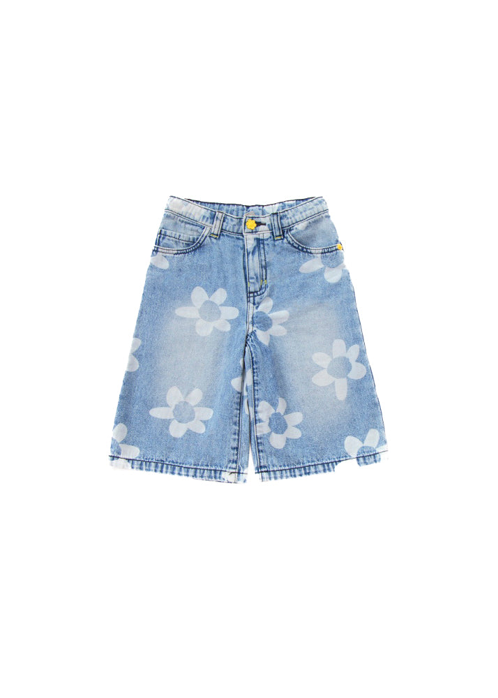 Tuc Tuc Bermuda Denim con Fiori per Neonate