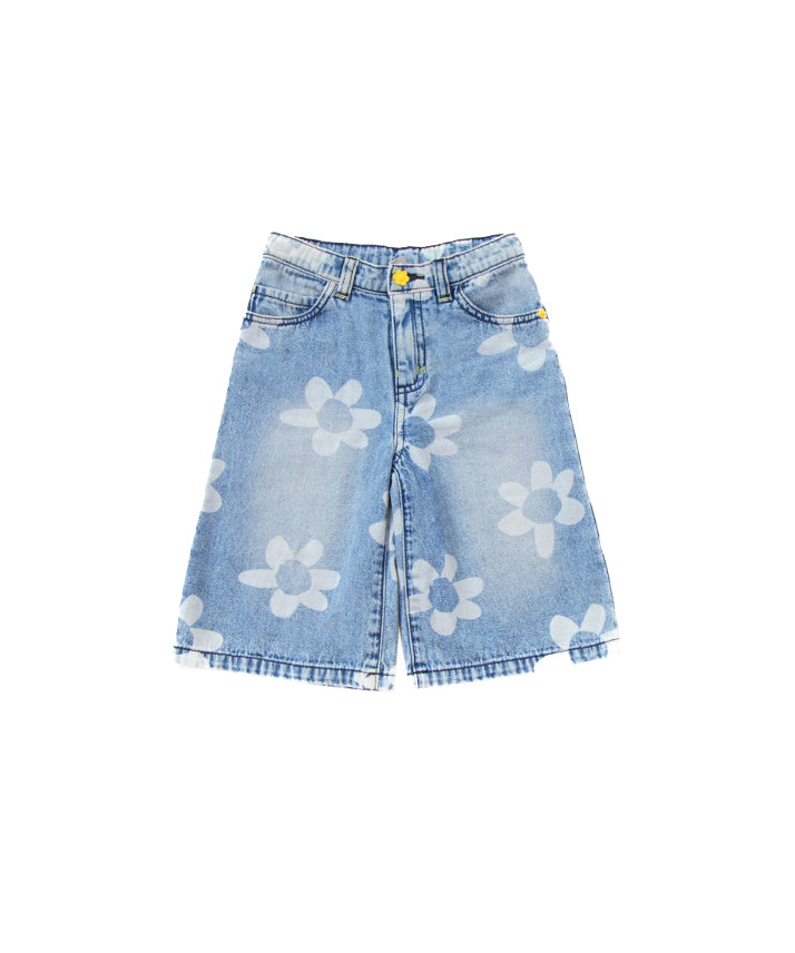 Tuc Tuc Bermuda Denim con Fiori per Neonate