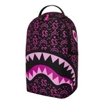 Sprayground Kids Think On It Zaino Nero con Stampa Shark Mouth e Dollari Rosa