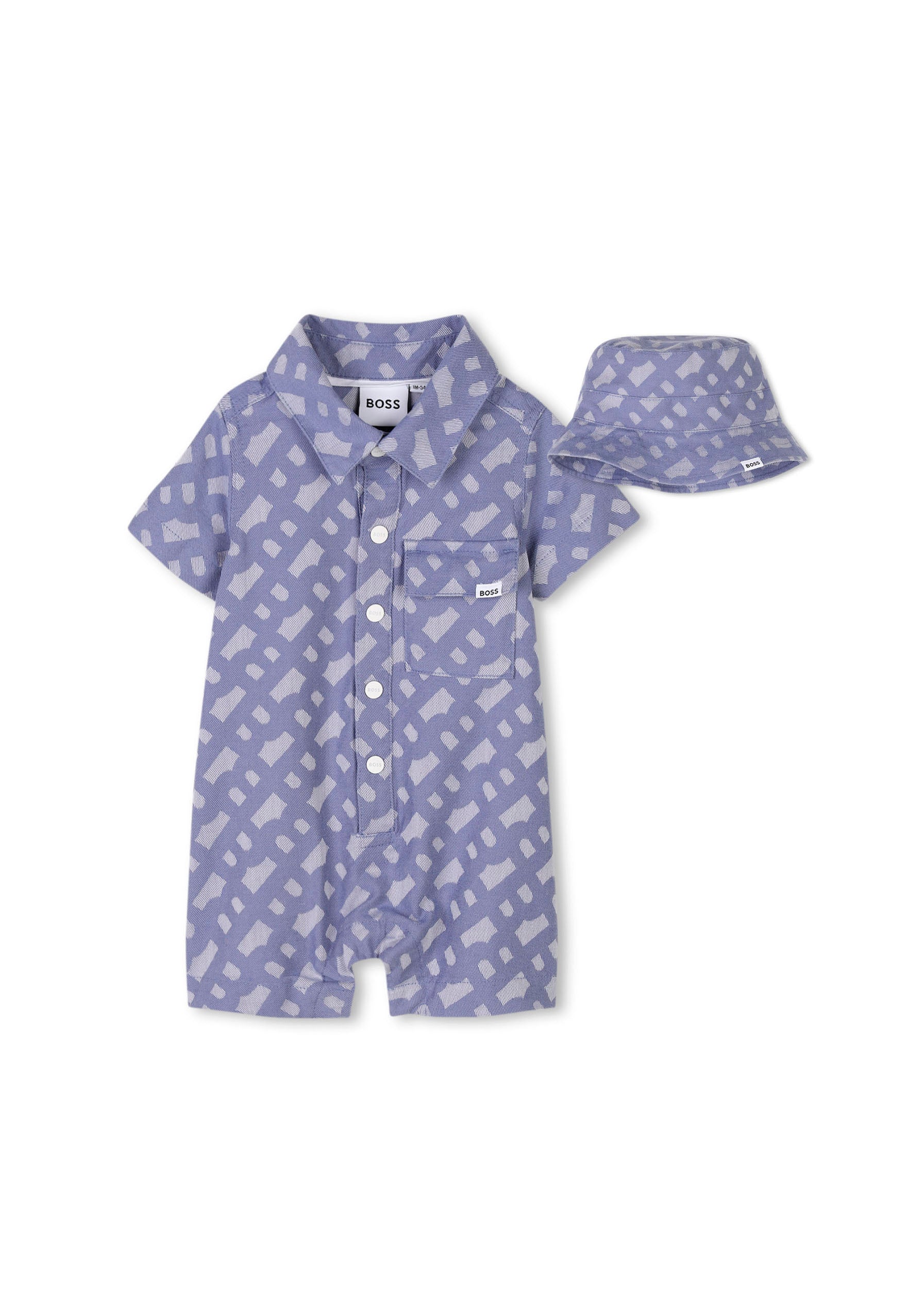 Boss Kids Pagliaccetto con Cappellino Blu BB per Neonati