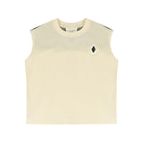 Yes London Kids Canotta Panna/Fango con Applicazione Logo per Bambini