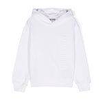 Moschino Kids Felpa Bianca con Cappuccio con Logo per Bambini 