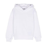 Moschino Kids Felpa Bianca con Cappuccio con Logo per Bambini 