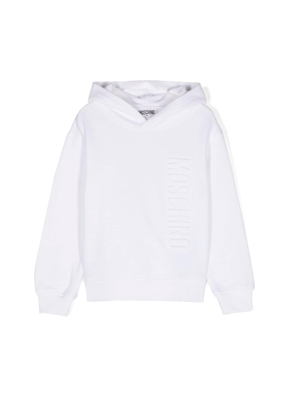 Moschino Kids Felpa Bianca con Cappuccio con Logo per Bambini 