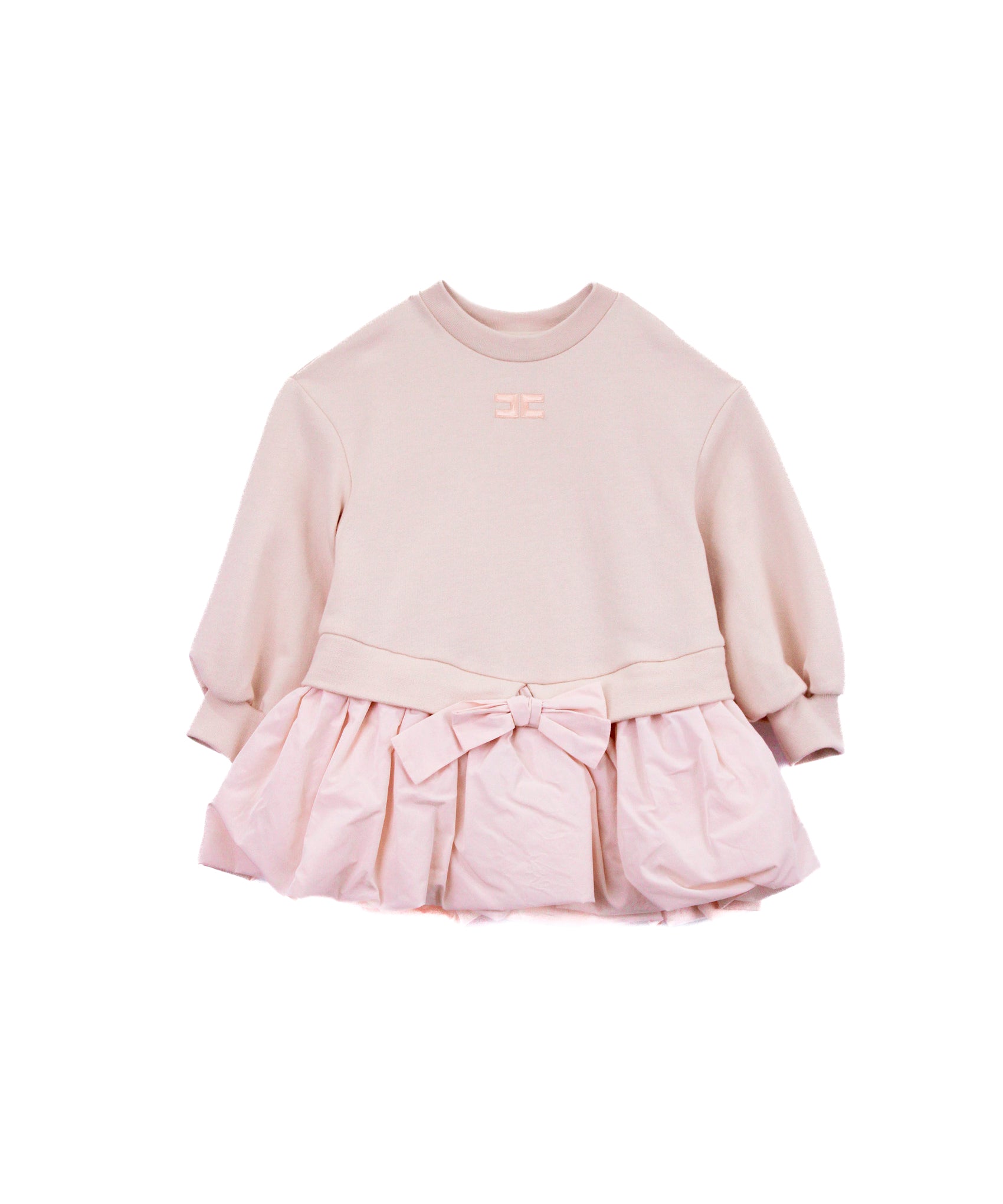 Elisabetta Franchi La Mia Bambina Abito Rosa in Felpa con Gonna per Neonate