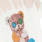 Barrow Kids T-shirt Bianca con Stampa Logo e Orsetto
