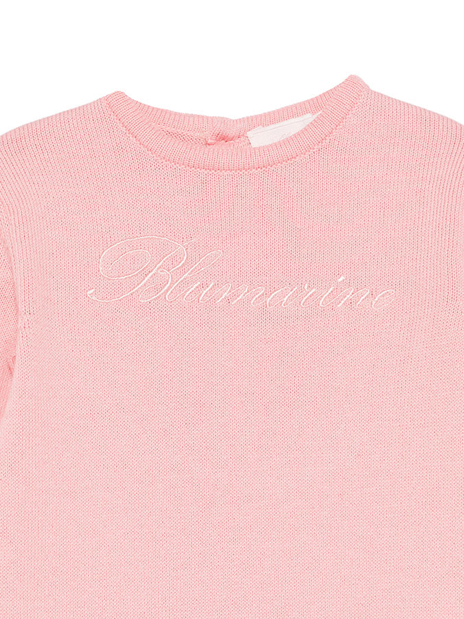 Blumarine Tutina Rosa Bubble con Logo Ricamato per Neonate