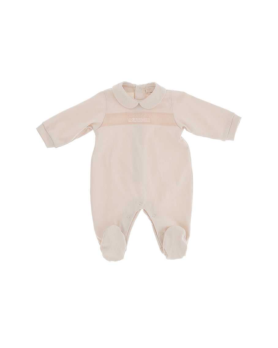 Elisabetta Franchi La Mia Bambina Tutina Rosa con Dettaglio Logo per Neonate