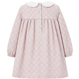 Gabriella Gucci Kids Vestito Rosa Antico All-Over con Fiocco per Neonate